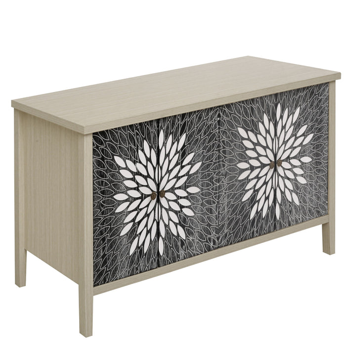 Modern Storage Cabinet With 4 Doors & Adjustable Shelves