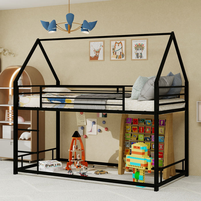 Bunk Bed With Safety Guardrails, No Box Spring Needed