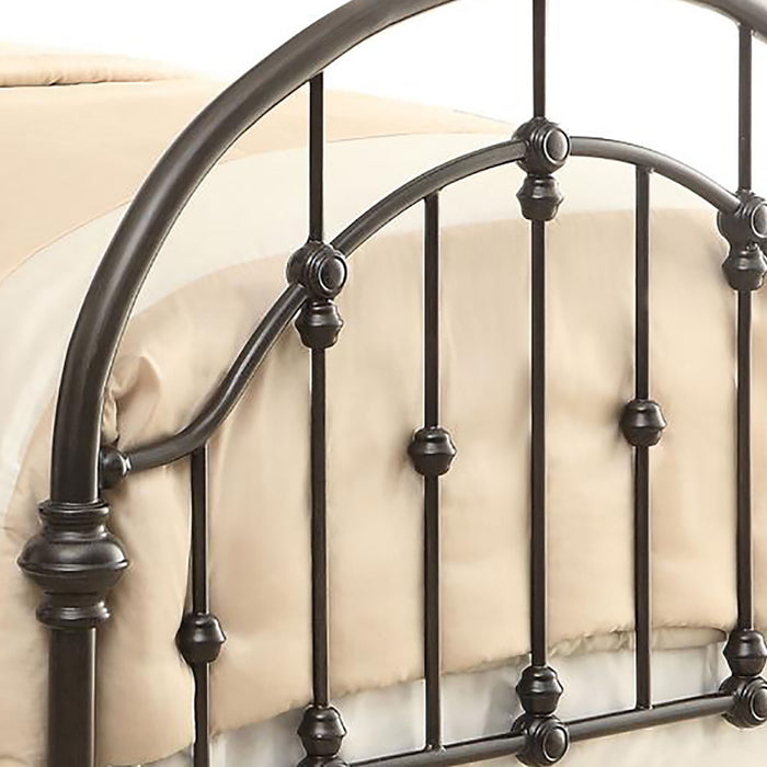 Twin Bed With Curved Headboard And Footboard - Bronze
