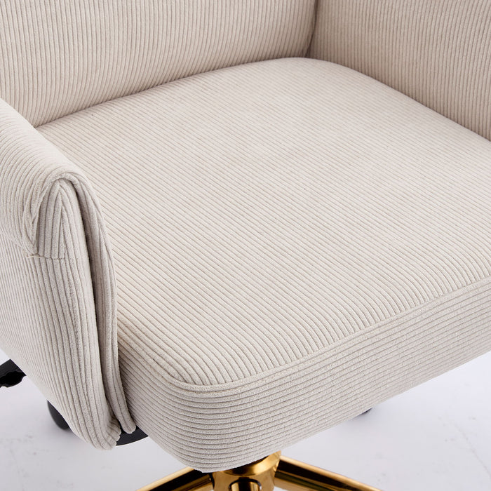 Ergonomic Mid-Back Office Chair With Striped Fabric