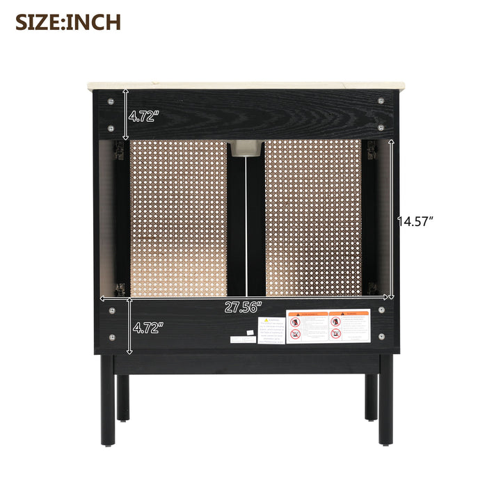 Bathroom Vanity With Soft Closing Mechanism - Black