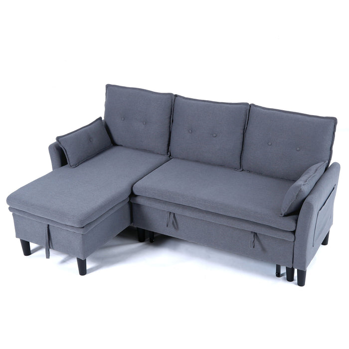 L-Shaped Reversible Chaise Sectional Sofa With Storage