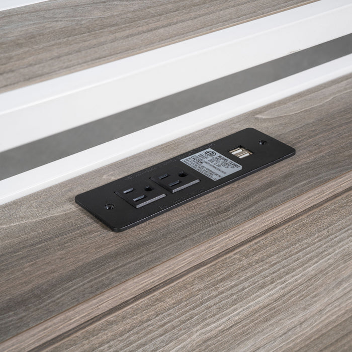 Platform Bed Frame With Trundle, USB Ports And Slat Support, No Box Spring Needed