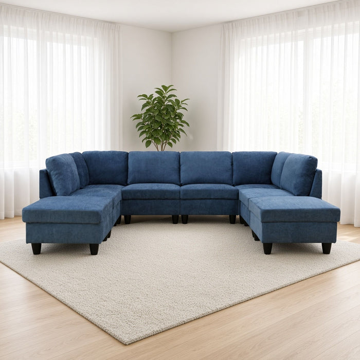 8 Piece Modular U - Shape Sectional Sofa