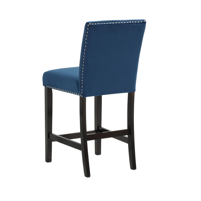 Modern 5 Piece Counter Height Dining Set With Tufted Nail Head Chairs