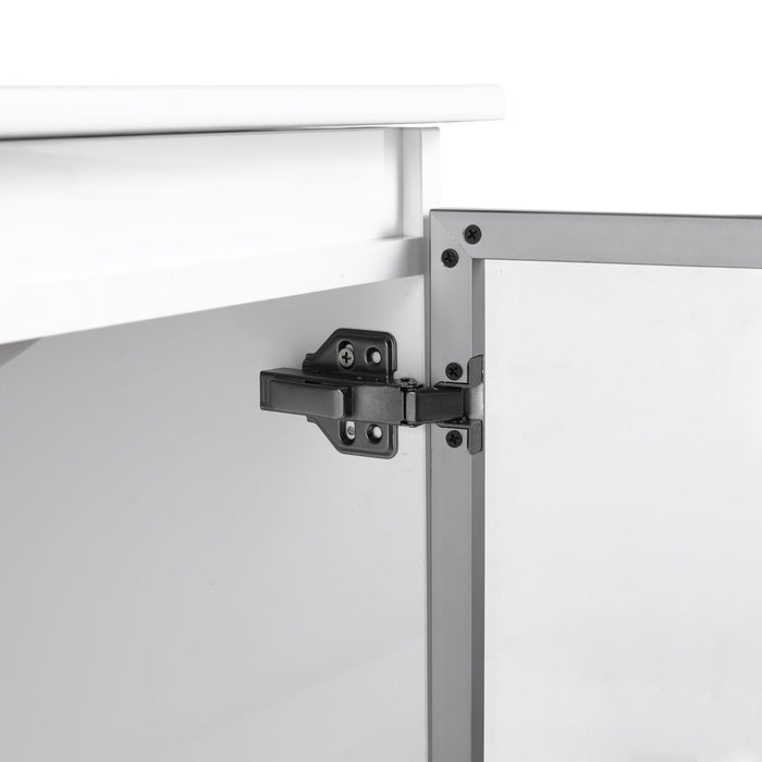 Wall Mounted Bathroom Vanity With Sink, 2 Soft Close Doors, Cabinet & Half Door