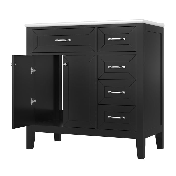 Modern Bathroom Vanity With Sink, Freestanding Design With Drawers And Doors