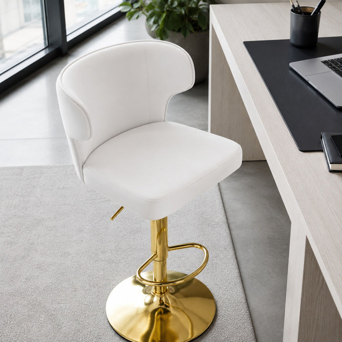 Adjustable Swivel Bar Chair With High Back Support