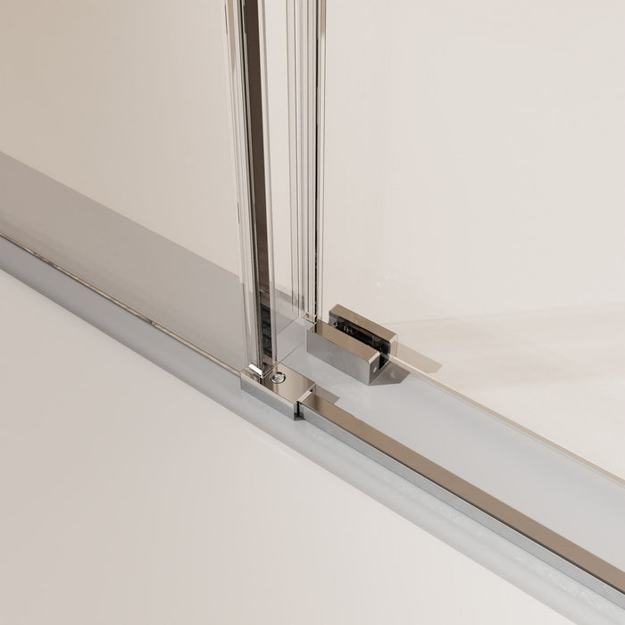 Frameless Single Sliding Soft Close Shower Doors, 5/16" Sgcc Tempered Glass
