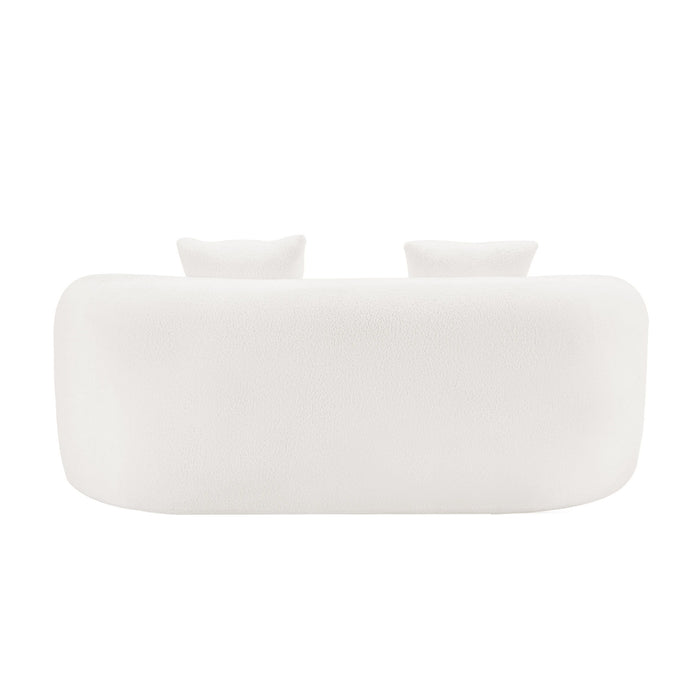 Curved Loveseat Sofa With Round Armrest