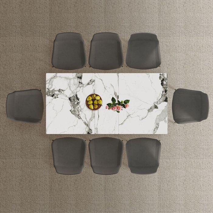 Modern Expandable Dining Table With Retractable Leaf With Chairs