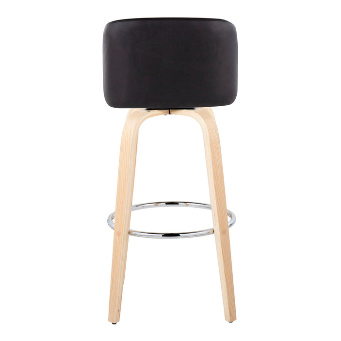 Toriano - Contemporary Fixed Height Barstool & Swivel With Round Footrest (Set of 2)