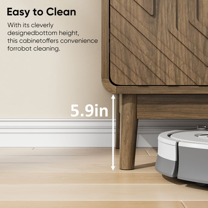 Sideboard Buffet Cabinet With Carved Doors And Adjustable Layer Board