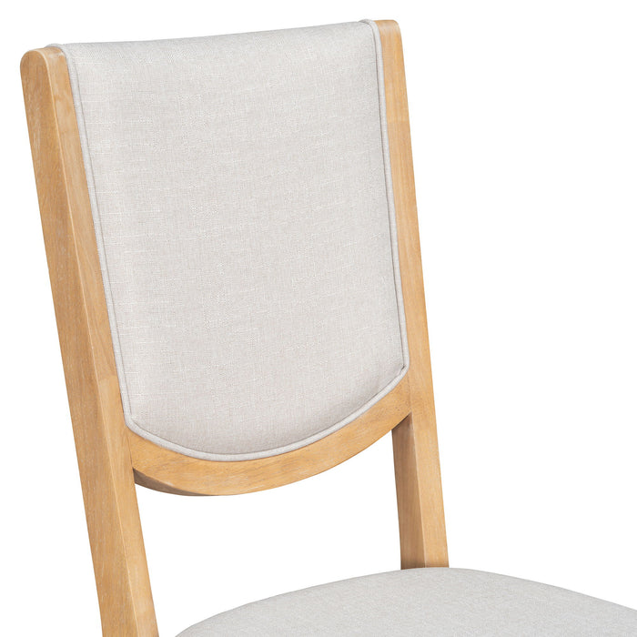 Rectangular Extendable Dining Table Set With 6 Upholstered Chairs