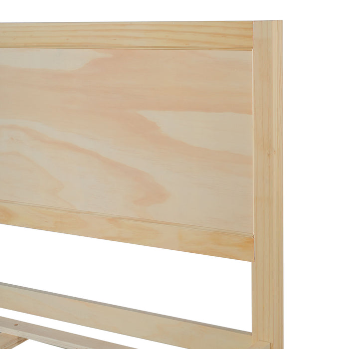 Classic Platform Bed Frame With Panel Headboard