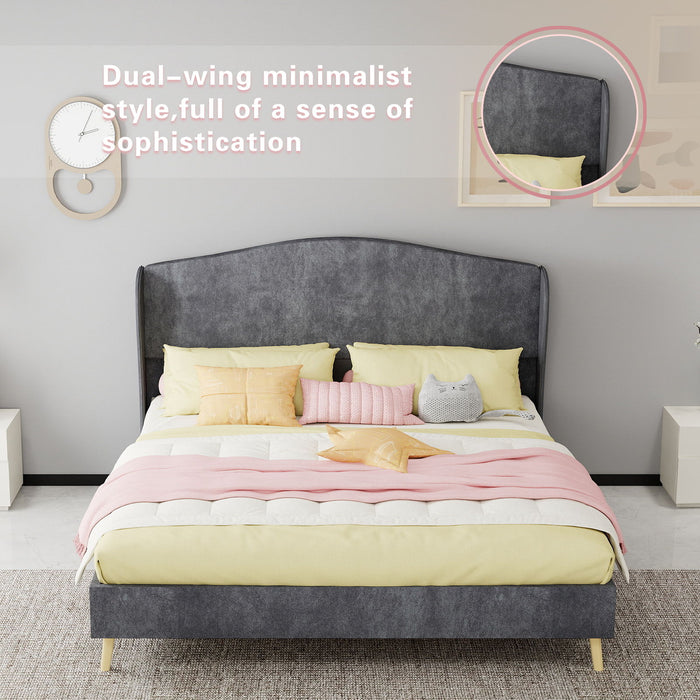 Upholstered Bed, Tufted Headboard, Comfortable Sleep