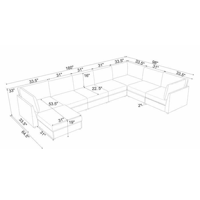 Modern Reversible Modular Sectional