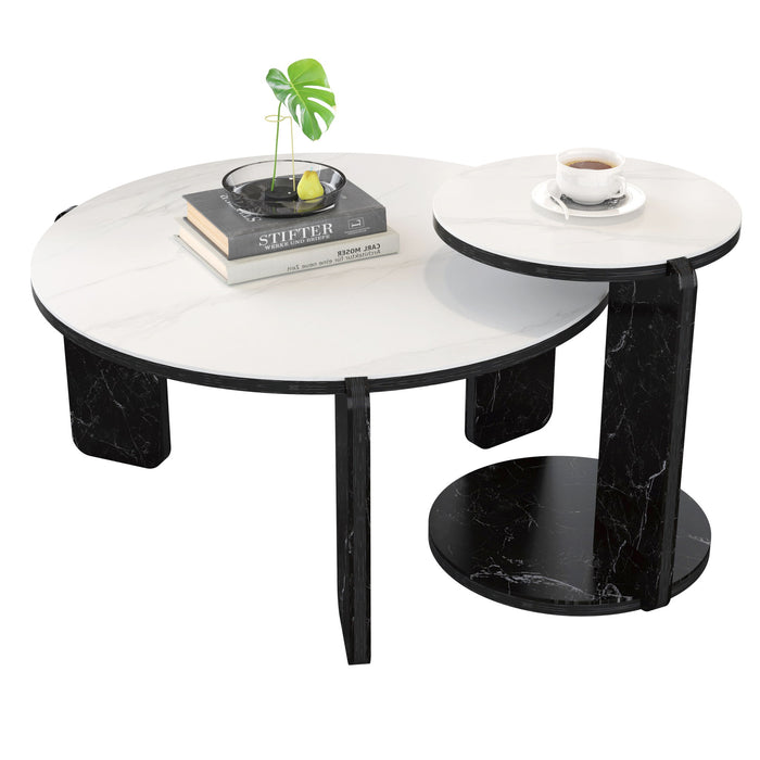 Round Coffee & End Table Set