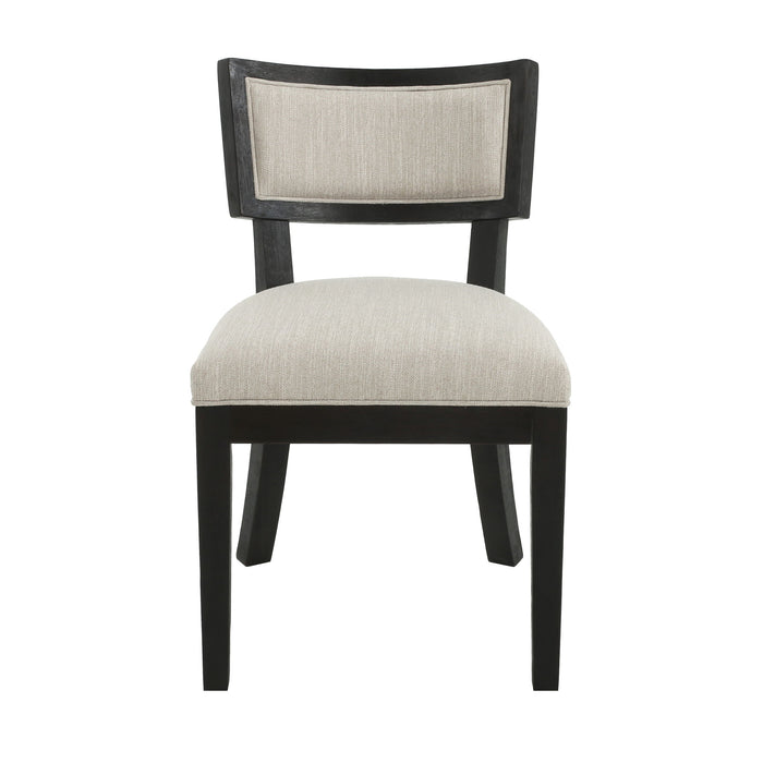 Farmhouse Style Fabric Upholstered Side Dining Chair Set