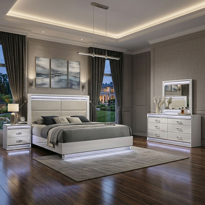 Glam - Bedroom Set With LED Headboard