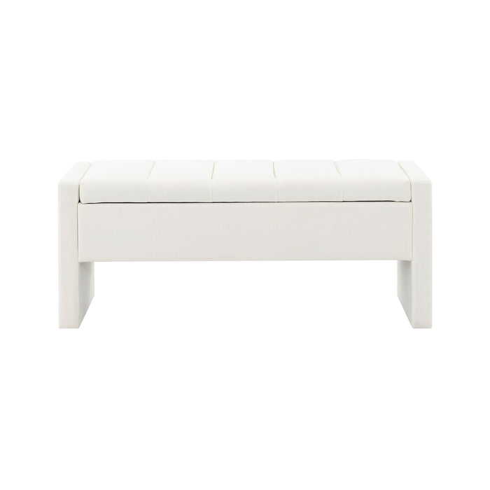 Modern Upholstered Large Bed End Bench With Storage