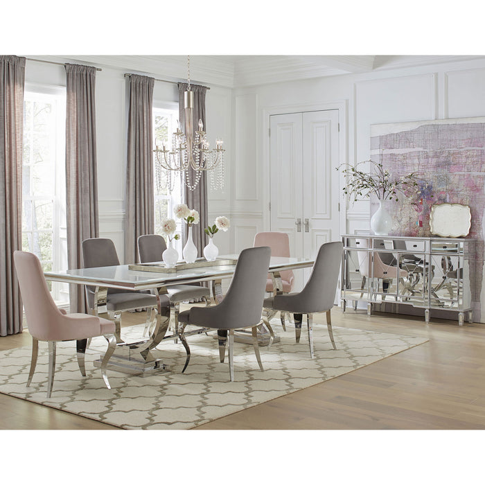 Upholstered Back Dining Chairs (Set of 2) - Pink