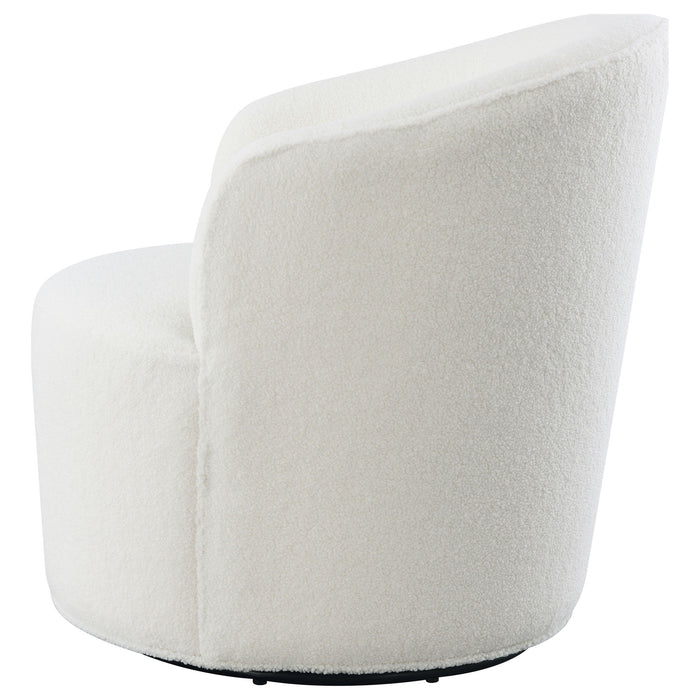 Tempest - Upholstered Barrel Back Swivel Chair - White