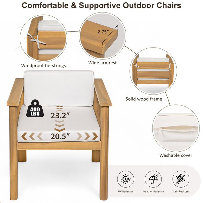 Rustic Patio Dining Set For 6 With Removable Cushions