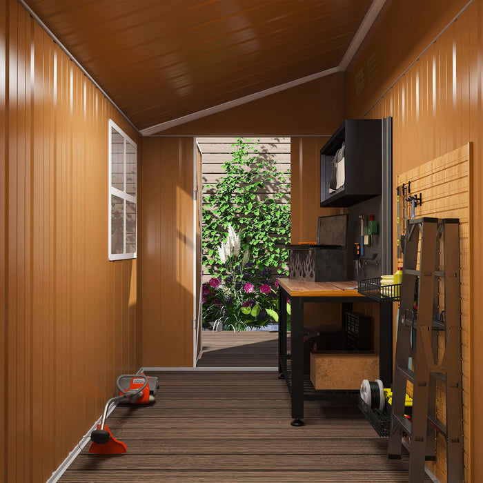 Weatherproof Storage Shed With Double Doors And Ventilation