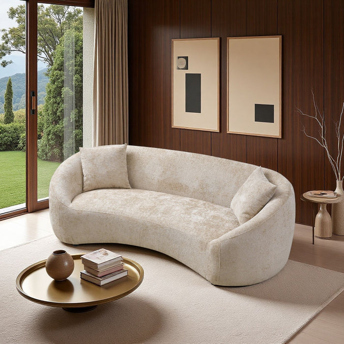 Curved 3 Seater Sofa, Long Living Room Couch