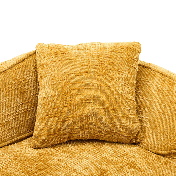 Curved 2 Person Compress Sofa With Armrests, Includes Pillows