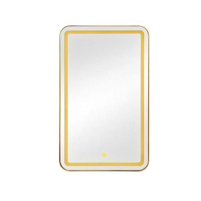 Rectangle Medicine Cabinet Mirror Bathroom Mirror With Storage Wall Mounted Medicine Mirror Cabinet With LED - Gold