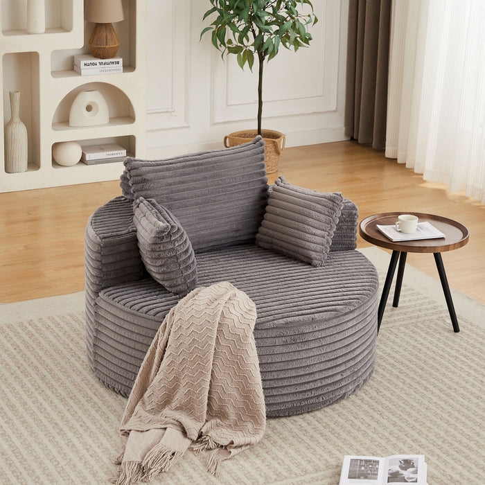 Modern Single Sofa With Backrest Pillow For Living Room