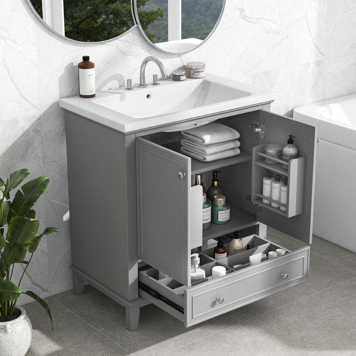Modern Bathroom Vanity With Sink Combo, Multi Functional Cabinet With Doors And Drawer