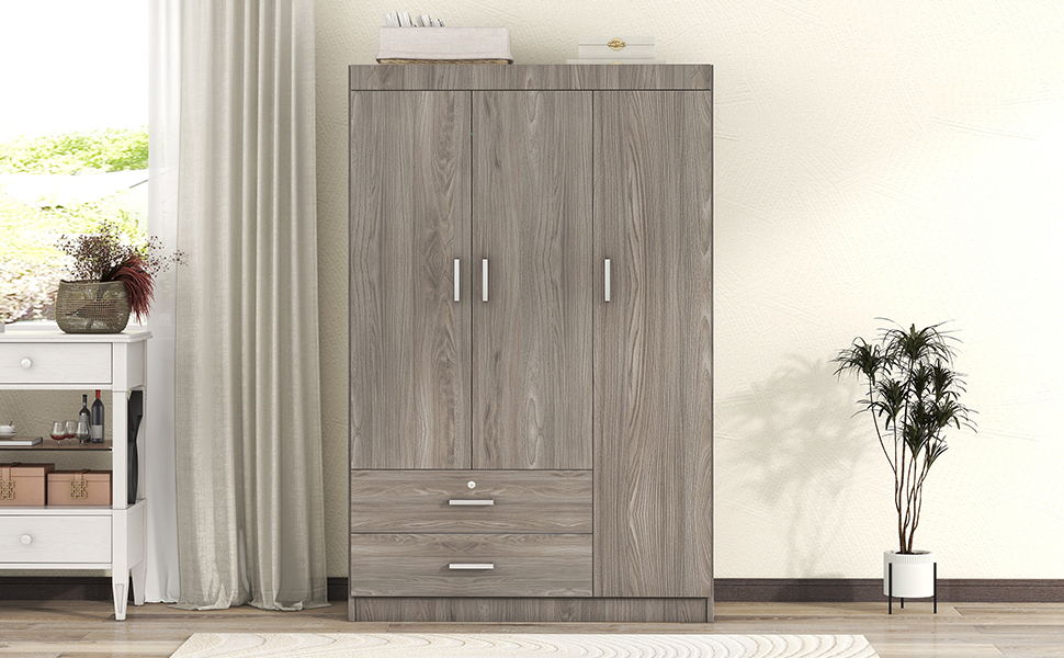 3 Door Wardrobe With 2 Drawers