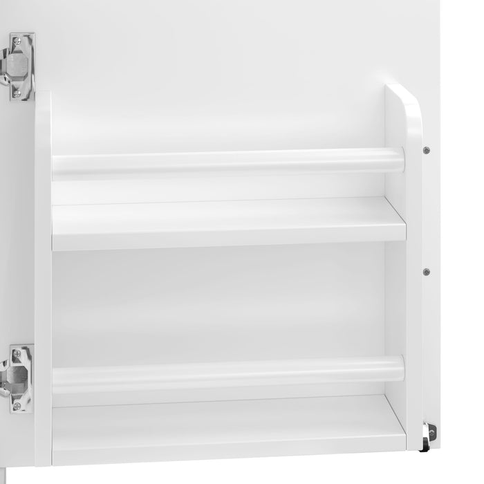 Bathroom Vanity With Sink, Adjustable Feet, 1 Drawer And Door Shelf Storage - White