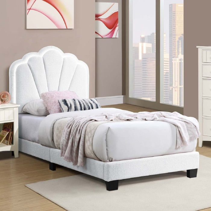 Bed With Floral Design Headboard And Built In LED Lighting