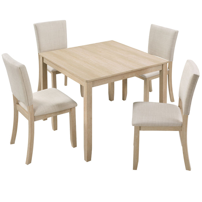 Modern 4 Person Dining Table Set With 4 Chairs