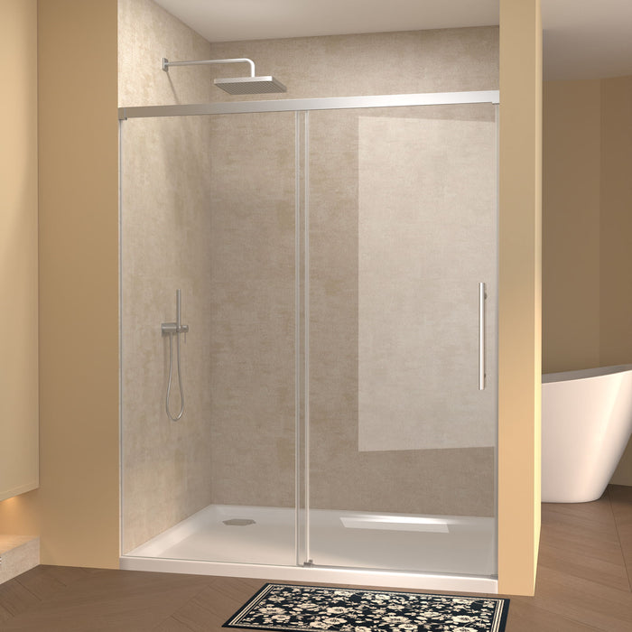 Frameless Single Sliding Shower Door With Handle