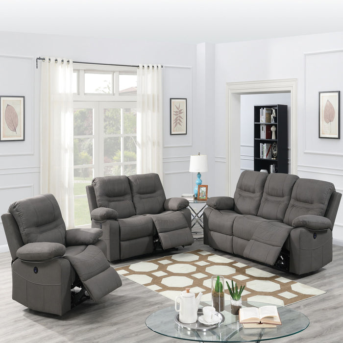 Modern Contemporary Power Reclining Sofa With USB Port