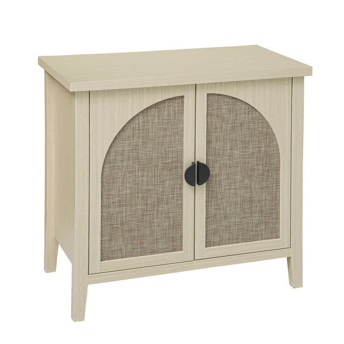 Rattan 2 Door Cabinet, Suitable For Bedroom - Natural