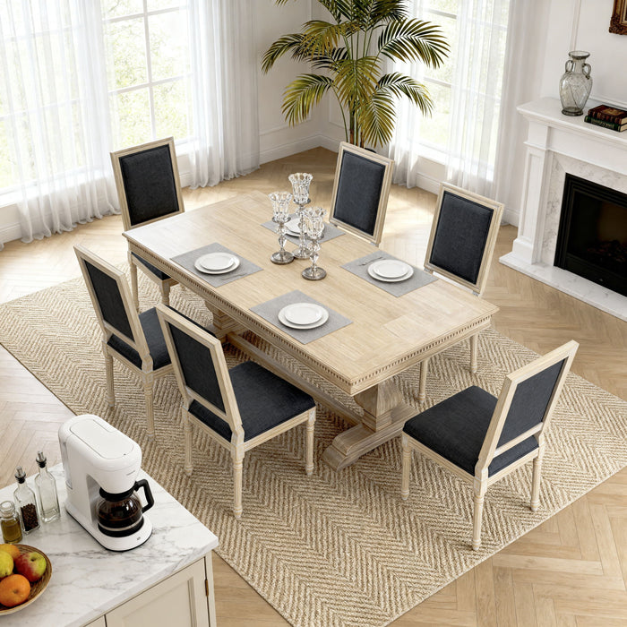 Dining Chairs With Upholstered Square Back (Set of 2)