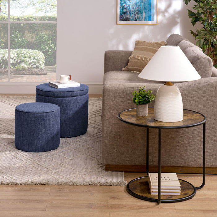 Multi Functional Ottoman And Table Set With Drum Stool