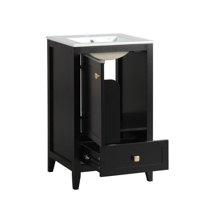 Bathroom Vanity With Sink, Soft Closing Cabinet Door, Storage Rack And Drawer
