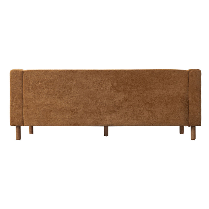 3 Seater Sofa With Square Arms, Tufted Pillow Back For Living Room