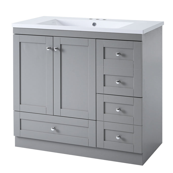 Shaker Free Standing Bathroom Vanity Cabinet With Sink, Soft Close Drawers, Soft Close Doors