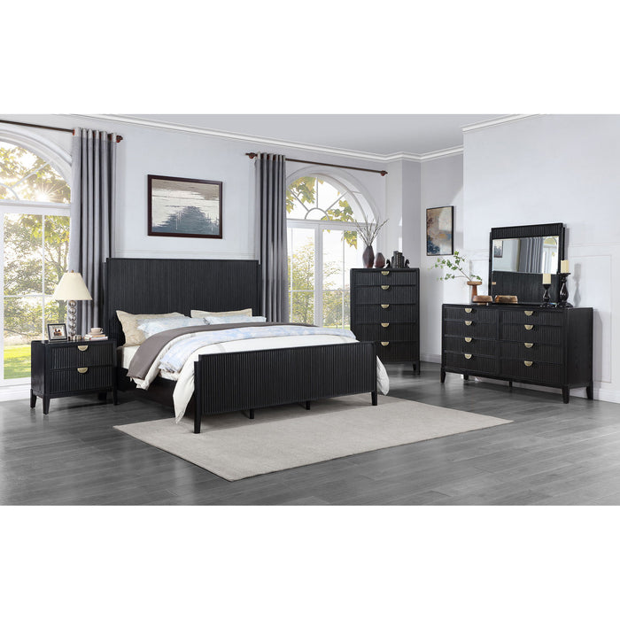 Mason - 8 Drawer Dresser With Fluted Design - Black