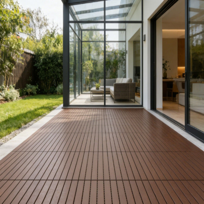 22 Piece Interlocking Outdoor Deck Tiles
