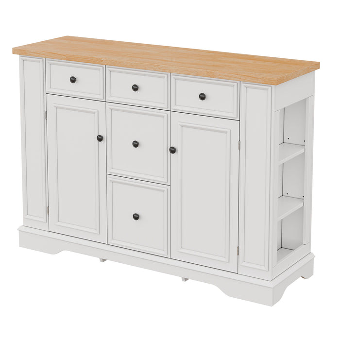 Sideboard Buffet Cabinet With 5 Drawers, 2 Cabinets, Adjustable Shelves