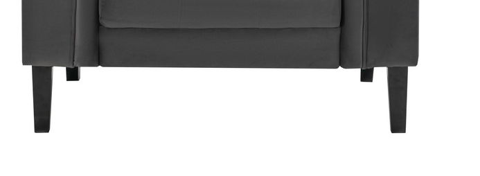 Mary - Tufted Chair With 1 Accent Pillow - Dark Gray